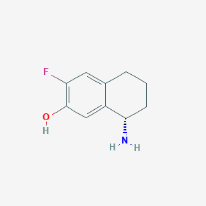 molecular formula C10H12FNO B13113079 (S)-8-amino-3-fluoro-5,6,7,8-tetrahydronaphthalen-2-ol hydrochloride 