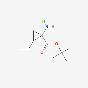 molecular formula C10H19NO2 B13113084 tert-Butyl1-amino-2-ethylcyclopropane-1-carboxylate 