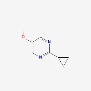 molecular formula C8H10N2O B13113105 2-Cyclopropyl-5-methoxypyrimidine 