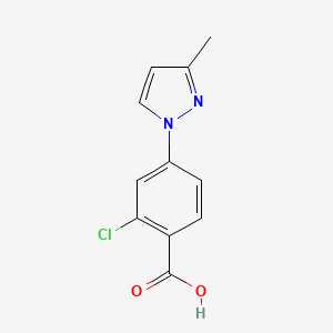 molecular formula C11H9ClN2O2 B1311315 2-Chloro-4-(3-methyl-1H-pyrazol-1-yl)benzoic acid CAS No. 220461-68-7