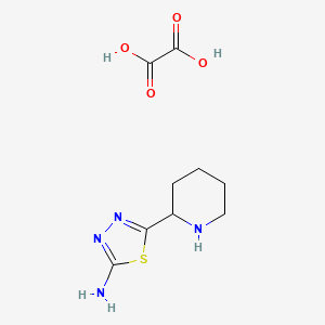 molecular formula C9H14N4O4S B13113175 5-(Piperidin-2-yl)-1,3,4-thiadiazol-2-amine oxalate 