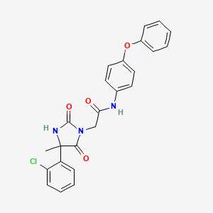 2-(4-(2-Chlorophenyl)-4-methyl-2,5-dioxoimidazolidin-1-yl)-N-(4-phenoxyphenyl)acetamide