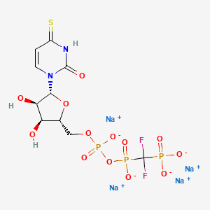 molecular formula C10H11F2N2Na4O13P3S B13113196 5'-Uridylicacid,4-thio-,anhydridewithP,P'-(difluoromethylene)bis[phosphonicacid],tetrasodiumsalt 