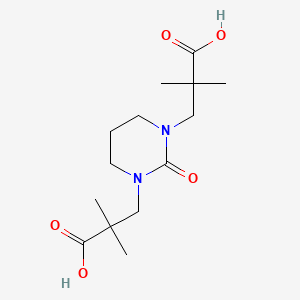 molecular formula C14H24N2O5 B13113242 Dihydro-alpha,alpha,alpha',alpha'-tetramethyl-2-oxo-2H,4H-pyrimidine-1,3-dipropionic acid CAS No. 37133-43-0