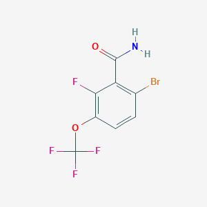 molecular formula C8H4BrF4NO2 B13113254 6-Bromo-2-fluoro-3-(trifluoromethoxy)benzamide 