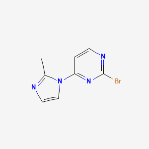 molecular formula C8H7BrN4 B13113372 2-Bromo-4-(2-methyl-1H-imidazol-1-yl)pyrimidine 