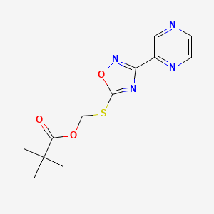 Propanoic acid, 2,2-dimethyl-, ((3-pyrazinyl-1,2,4-oxadiazol-5-yl)thio)methyl ester