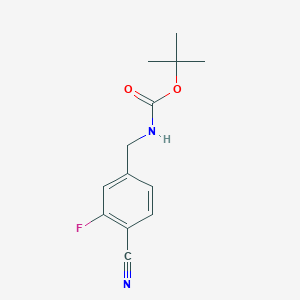 molecular formula C13H15FN2O2 B1311361 叔丁基 4-氰基-3-氟苄基氨基甲酸酯 CAS No. 229623-55-6