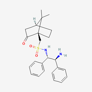 molecular formula C24H30N2O3S B13113633 N-((1S,2S)-2-Amino-1,2-diphenylethyl)-1-((1R,4S)-7,7-dimethyl-2-oxobicyclo[2.2.1]heptan-1-yl)methanesulfonamide 