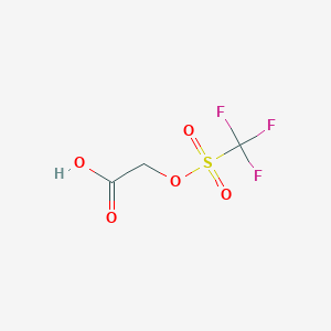 molecular formula C3H3F3O5S B13113638 2-(((Trifluoromethyl)sulfonyl)oxy)aceticacid CAS No. 57606-66-3