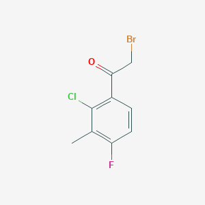 molecular formula C9H7BrClFO B13113713 2-Bromo-1-(2-chloro-4-fluoro-3-methylphenyl)ethanone 