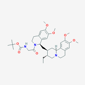 molecular formula C36H51N3O7 B13113759 tert-Butyl(2-((R)-1-(((2R,3R,11bS)-3-ethyl-9,10-dimethoxy-2,3,4,6,7,11b-hexahydro-1H-pyrido[2,1-a]isoquinolin-2-yl)methyl)-6,7-dimethoxy-3,4-dihydroisoquinolin-2(1H)-yl)-2-oxoethyl)carbamate 