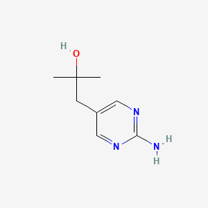 molecular formula C8H13N3O B13113792 1-(2-Aminopyrimidin-5-yl)-2-methylpropan-2-ol 