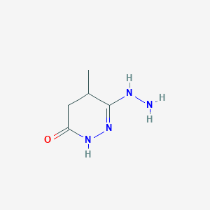 molecular formula C5H10N4O B131138 3,6-Pyridazinedione,tetrahydro-4-methyl-,3-hydrazone(9CI) CAS No. 150711-46-9