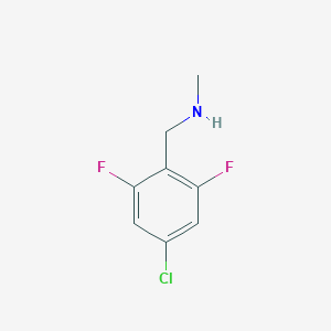 molecular formula C8H8ClF2N B13113860 1-(4-Chloro-2,6-difluorophenyl)-N-methylmethanamine 