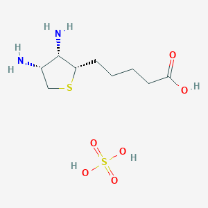 5-[(2S,3S,4R)-3,4-diaminothiolan-2-yl]pentanoic acid;sulfuric acid