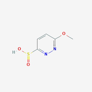 molecular formula C5H6N2O3S B13113892 6-Methoxypyridazine-3-sulfinic acid 