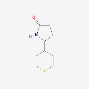 molecular formula C9H15NOS B13113935 5-(Tetrahydro-2H-thiopyran-4-yl)pyrrolidin-2-one 