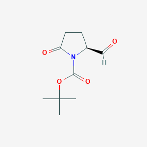 molecular formula C10H15NO4 B13113971 (S)-tert-Butyl 2-formyl-5-oxopyrrolidine-1-carboxylate 