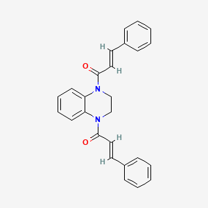 molecular formula C26H22N2O2 B13113993 1,1'-(2,3-Dihydroquinoxaline-1,4-diyl)bis(3-phenylprop-2-en-1-one) CAS No. 6699-45-2