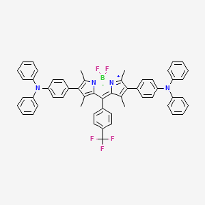 4-[2,2-difluoro-4,6,10,12-tetramethyl-11-[4-(N-phenylanilino)phenyl]-8-[4-(trifluoromethyl)phenyl]-1-aza-3-azonia-2-boranuidatricyclo[7.3.0.03,7]dodeca-3,5,7,9,11-pentaen-5-yl]-N,N-diphenylaniline