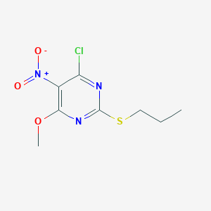 molecular formula C8H10ClN3O3S B13114089 4-Chloro-6-methoxy-5-nitro-2-(propylthio)pyrimidine 