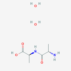 molecular formula C6H16N2O5 B13114131 (S)-2-((S)-2-Aminopropanamido)propanoic acid dihydrate 