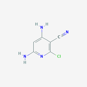 molecular formula C6H5ClN4 B13114176 4,6-Diamino-2-chloronicotinonitrile 