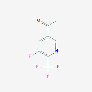 molecular formula C8H5F4NO B13114182 1-(5-Fluoro-6-(trifluoromethyl)pyridin-3-yl)ethan-1-one 