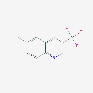 molecular formula C11H8F3N B13114232 Quinoline, 6-methyl-3-(trifluoromethyl)- 