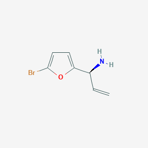 molecular formula C7H8BrNO B13114258 (S)-1-(5-Bromofuran-2-yl)prop-2-en-1-amine 