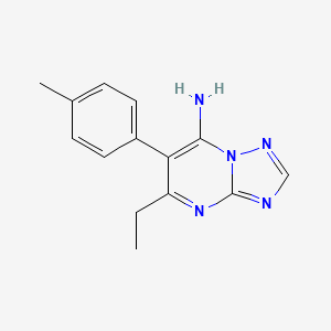 molecular formula C14H15N5 B13114275 5-Ethyl-6-(4-methylphenyl)[1,2,4]triazolo[1,5-a]pyrimidin-7-amine CAS No. 922736-90-1