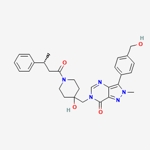 molecular formula C29H33N5O4 B13114280 (R)-6-((4-Hydroxy-1-(3-phenylbutanoyl)piperidin-4-yl)methyl)-3-(4-(hydroxymethyl)phenyl)-2-methyl-2H-pyrazolo[4,3-d]pyrimidin-7(6H)-one 