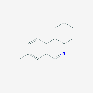 molecular formula C15H19N B13114303 6,8-Dimethyl-1,2,3,4,4a,10b-hexahydrophenanthridine 