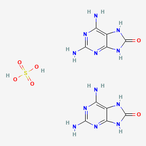 molecular formula C10H14N12O6S B13114367 Bis(2-amino-1,7-dihydro-8H-adenin-8-one) sulphate CAS No. 84145-02-8