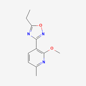 molecular formula C11H13N3O2 B13114376 5-Ethyl-3-(2-methoxy-6-methylpyridin-3-yl)-1,2,4-oxadiazole 