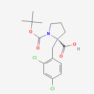molecular formula C17H21Cl2NO4 B1311439 (S)-1-(tert-Butoxycarbonyl)-2-(2,4-dichlorobenzyl)pyrrolidine-2-carboxylic acid CAS No. 1217856-28-4