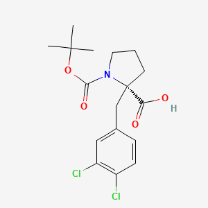 molecular formula C17H21Cl2NO4 B1311440 (S)-1-(tert-Butoxycarbonyl)-2-(3,4-dichlorobenzyl)pyrrolidine-2-carboxylic acid CAS No. 1217732-47-2