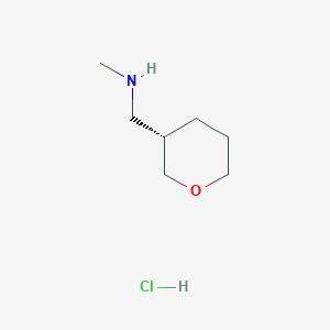 molecular formula C7H16ClNO B13114400 (S)-N-Methyl-1-(tetrahydro-2H-pyran-3-yl)methanaminehydrochloride 