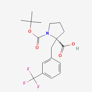 molecular formula C18H22F3NO4 B1311443 (S)-1-(叔丁氧羰基)-2-(3-(三氟甲基)苄基)吡咯烷-2-羧酸 CAS No. 1217832-93-3