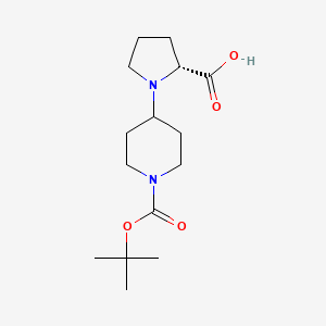 molecular formula C15H26N2O4 B1311444 (R)-4-(2-羧基-吡咯烷-1-基)-哌啶-1-羧酸叔丁酯 CAS No. 1212074-78-6