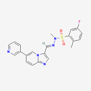 molecular formula C21H18FN5O2S B13114456 5-Fluoro-N,2-dimethyl-N'-((6-(pyridin-3-yl)imidazo[1,2-a]pyridin-3-yl)methylene)benzenesulfonohydrazide 