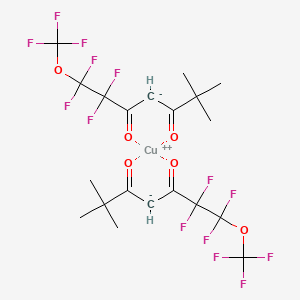 molecular formula C20H20CuF14O6 B13114486 Copper;1,1,2,2-tetrafluoro-6,6-dimethyl-1-(trifluoromethoxy)heptane-3,5-dione 