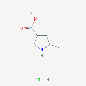 molecular formula C7H14ClNO2 B13114512 Methyl5-methylpyrrolidine-3-carboxylatehydrochloride 