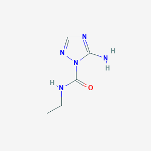 molecular formula C5H9N5O B13114527 5-Amino-N-ethyl-1H-1,2,4-triazole-1-carboxamide 