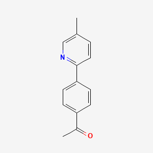 molecular formula C14H13NO B13114578 1-(4-(5-Methylpyridin-2-yl)phenyl)ethanone 