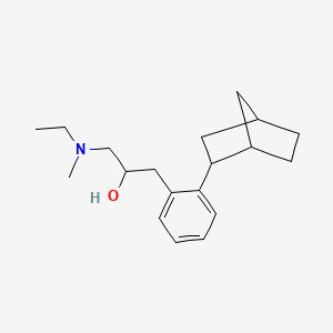 molecular formula C19H29NO B13114584 1-[2-(2-Bicyclo[2.2.1]heptanyl)phenyl]-3-[ethyl(methyl)amino]propan-2-ol 