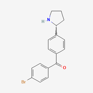 molecular formula C17H16BrNO B13114658 (R)-(4-bromophenyl)(4-(pyrrolidin-2-yl)phenyl)methanone hydrochloride 