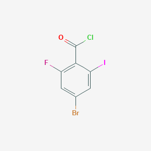 molecular formula C7H2BrClFIO B13114673 4-Bromo-2-fluoro-6-iodobenzoylchloride 