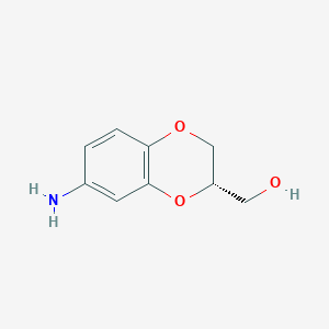 molecular formula C9H11NO3 B13114738 (S)-(7-Amino-2,3-dihydrobenzo[b][1,4]dioxin-2-yl)methanol 